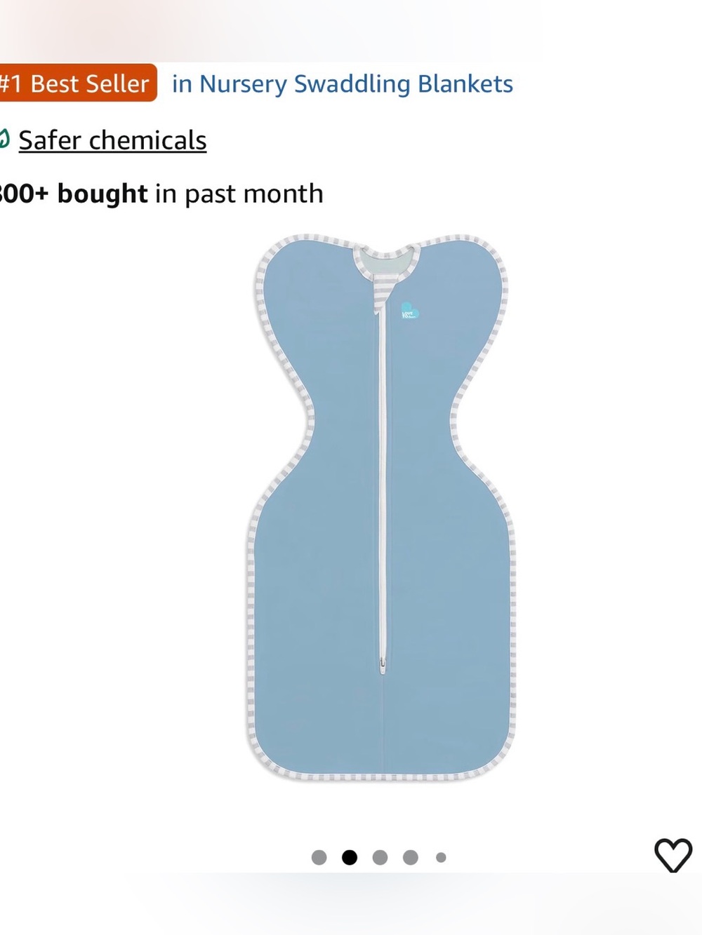 Love to dream Blue Baby Swaddle with Front Zipper- Small/Stage 1